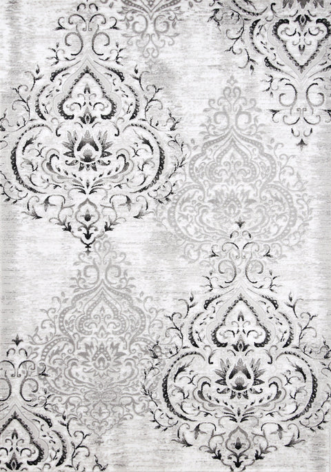 Platinum 1159_26 Faded Damask Pattern Area Rug by Kalora Interiors