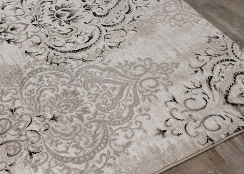 Platinum 1159_26 Faded Damask Pattern Area Rug by Kalora Interiors