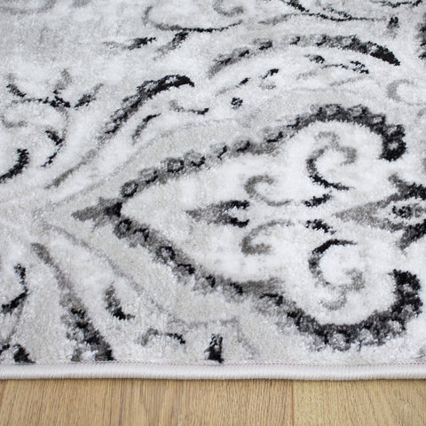 Platinum 1159_26 Faded Damask Pattern Area Rug by Kalora Interiors