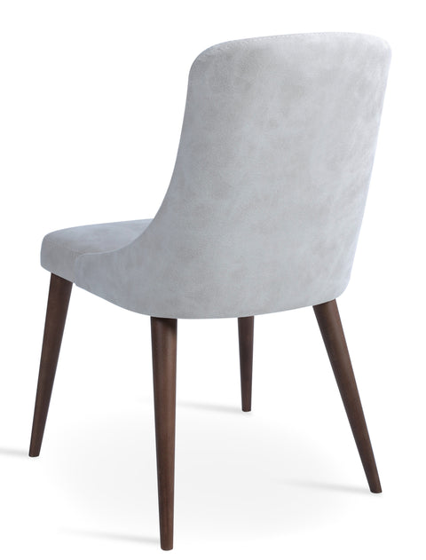 ROMANO DINING CHAIR NUBUCK FABRIC BEIGE RENNA 025 BEECH WOOD WALNUT FINISH LEGS 2