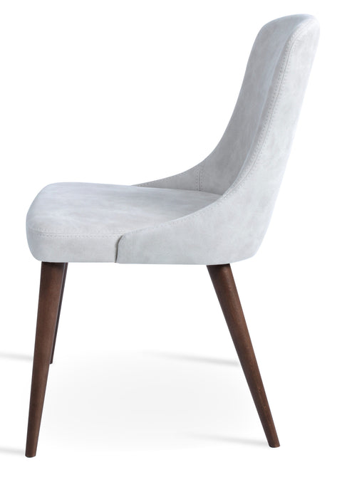 ROMANO DINING CHAIR NUBUCK FABRIC BEIGE RENNA 025 BEECH WOOD WALNUT FINISH LEGS 3