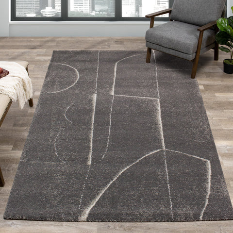 Ravine Grey Cream Strokes Rug by Kalora Interiors