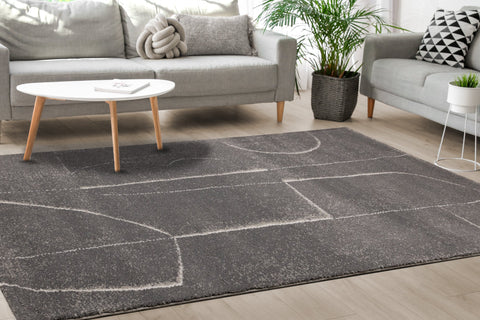 Ravine Grey Cream Strokes Rug by Kalora Interiors