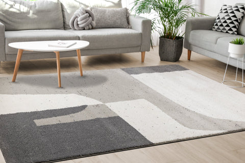 Ravine Cream Grey Geometric Rug by Kalora Interiors