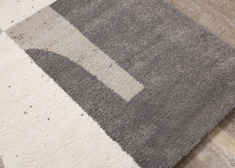 Ravine Cream Grey Geometric Rug by Kalora Interiors
