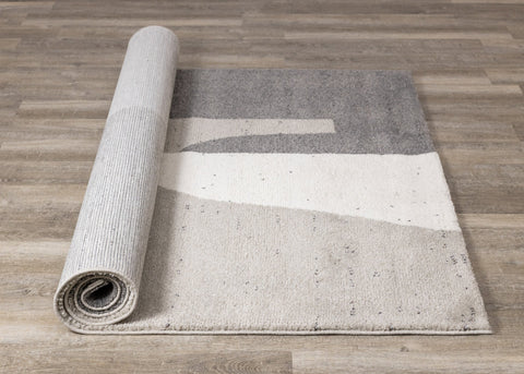 Ravine Cream Grey Geometric Rug by Kalora Interiors
