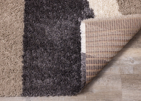 Rondo Beige Grey Cream Zig Zag Rug by Kalora Interiors