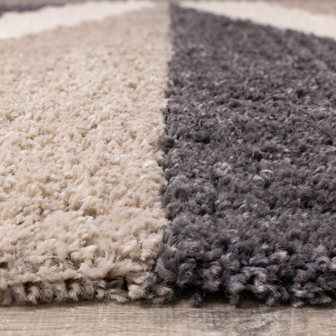Rondo Beige Grey Cream Zig Zag Rug by Kalora Interiors