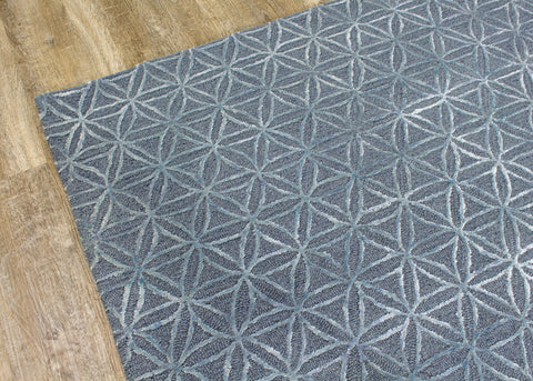 Royal 7183B Blue Handtufted Triangles Rug By Kalora Interiors