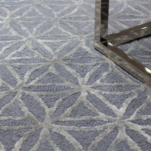 Royal 7183B Blue Handtufted Triangles Rug By Kalora Interiors