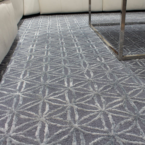 Royal 7183B Blue Handtufted Triangles Rug By Kalora Interiors