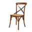 Crossback Chair With Rattan Seat | Brown | by LH Imports
