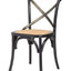 Crossback Chair With Natural Brown Rattan Seat | Black | by LH Imports