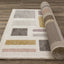 Sable Cream Purple Yellow Blocks Rug by Kalora Interiors