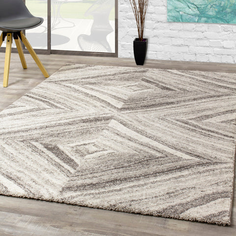 Sable 7312_G201 Grey Kaleidescope Area Rug by Kalora Interiors