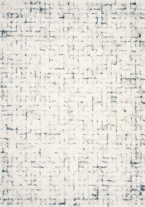 Sable 9813_P316 Cream Blue Soft Grid Rug By Kalora Interiors