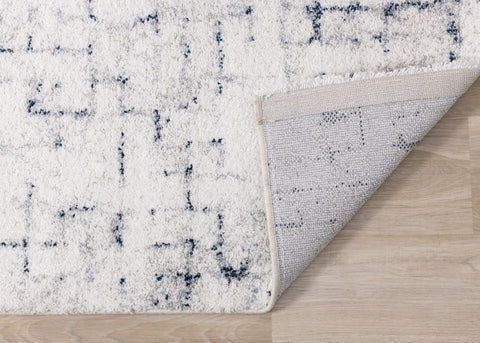 Sable Cream Blue Soft Grid Rug by Kalora Interiors