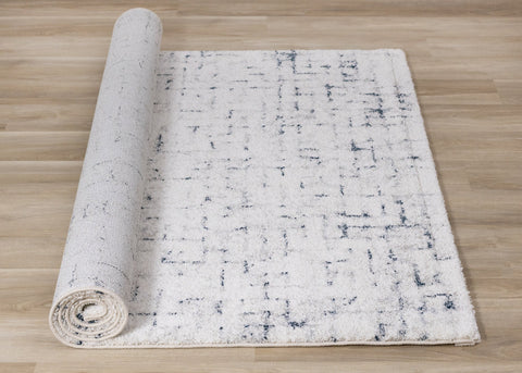 Sable Cream Blue Soft Grid Rug by Kalora Interiors
