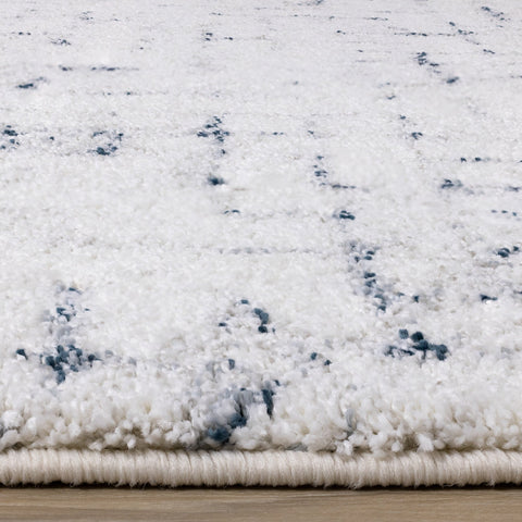 Sable Cream Blue Soft Grid Rug by Kalora Interiors