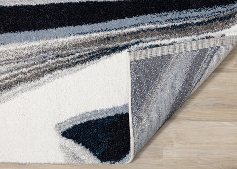 Sable Cream Blue Grey Botanical Frieze Rug by Kalora Interiors