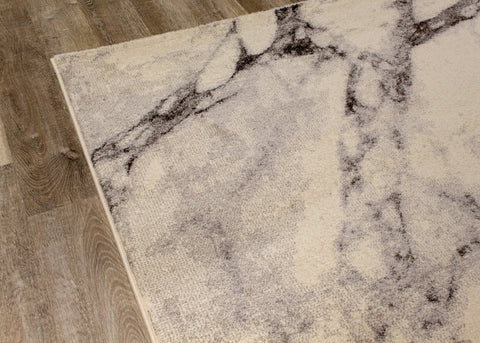 Safi 7776_6S11 Grey Cream Marble Pattern Area Rug by Kalora Interiors