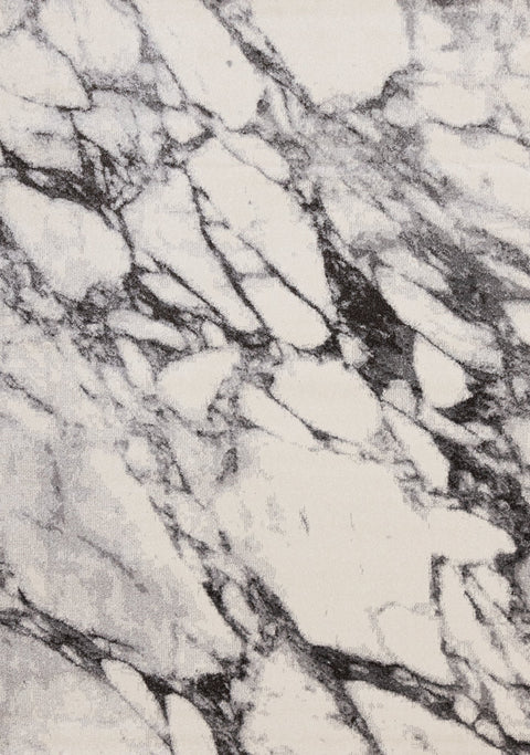 Safi Cream Grey Marble Profile Rug by Kalora Interiors