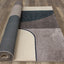 Safi Grey Blue Blocks Round Edges Rug by Kalora Interiors