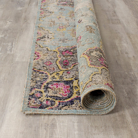 Sara Yellow Bulb Oriental Style Distressed Area Rug by Kalora Interiors