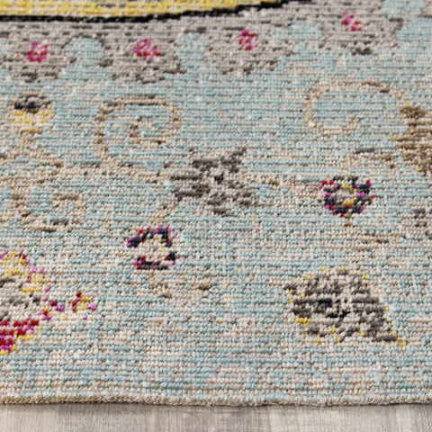 Sara Yellow Bulb Oriental Style Distressed Area Rug by Kalora Interiors