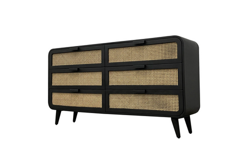 Cane Oval 6 Drawer Dresser by LH Imports