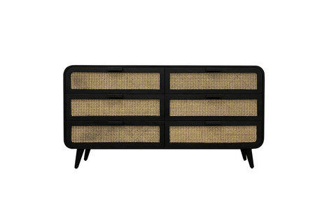 Cane Oval 6 Drawer Dresser by LH Imports