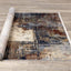 Serene Red Blue Beige Layered Distressed Rug by Kalora Interiors