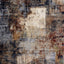 Serene Red Blue Beige Layered Distressed Rug by Kalora Interiors