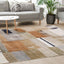Serene Beige Orange Blue Cream Patchwork Quilt Design Rug by Kalora Interiors
