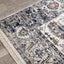 Serene Cream Blue Intricate Border Rug by Kalora Interiors