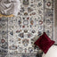 Serene Cream Blue Intricate Border Rug by Kalora Interiors