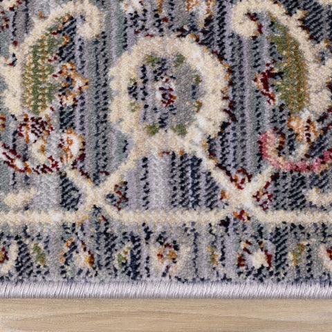 Serene Pink Cream Blue Elaborate Border Rug by Kalora Interiors