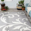 Siecle 16104_19 Grey Cream Zoom Swirl Area Rug by Novelle Home