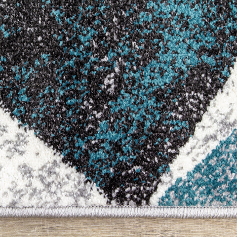 Siecle 16426_139 Grey Teal Triangles Area Rug by Novelle Home