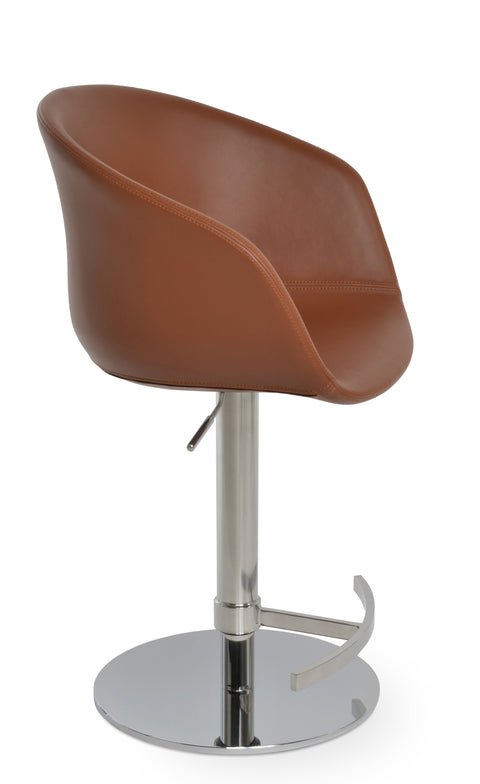 TRIBECA DINING SEAT PPM S HAZELNUT 502 33 T FOOTREST PISTON POLISHED S. STEEL Round Base2