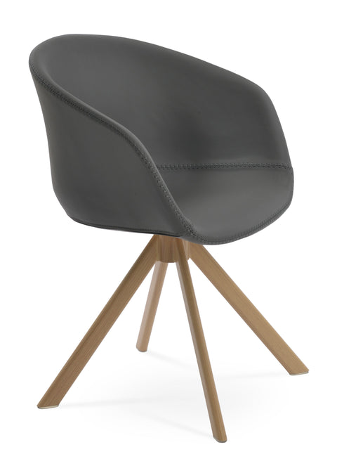 TRIBECA SWORD DININIG CHAIR NATURAL VENEER PPM GREY 1