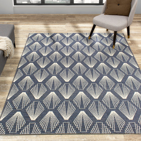 Vista 9388_H831 Shell Shapes Indoor/Outdoor Area Rug by Kalora Interiors