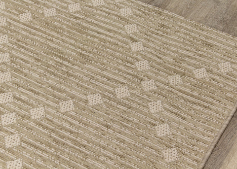 Vista Beige Cream Dot Trellis Indoor/Outdoor Rug by Kalora Interiors