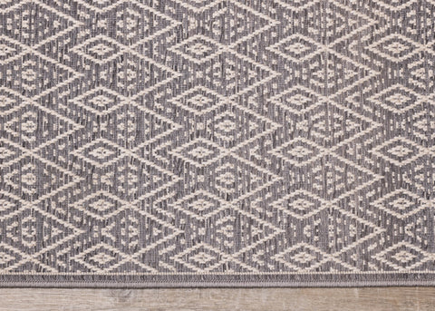 Vista Grey Cream Tribal Indoor/Outdoor Rug by Kalora Interiors