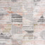 Darcy Grey Pink Green Distressed Angular Plush Rug by Kalora Interiors