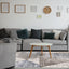 Darcy Grey Cream Blue Angular Carved Pile Rug by Kalora Interiors