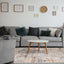 Darcy Grey Pink Green Distressed Angular Plush Rug by Kalora Interiors