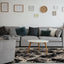 Maroq Cream Grey Beige Distressed Diamond Shag Rug by Kalora Interiors