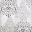 Platinum Venetian Silver Damask Rug by Kalora Interiors