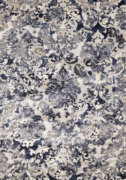 Alida Grey Blue Damask Rug by Kalora Interiors